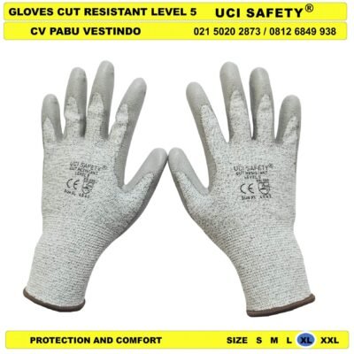Bengkel Warna Abu Abu, Hitam Telapak Tangan Kontruksi Sarung Tangan Karet Polyurethane Glove