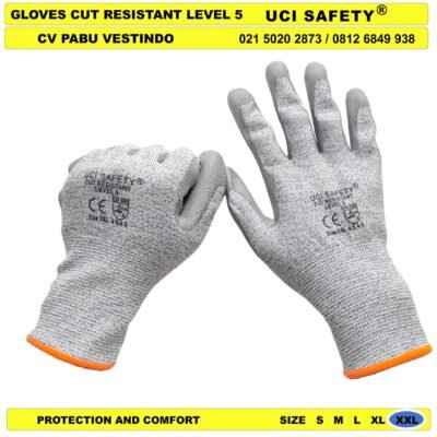 En 388 4543 Cut Resistant Level 5 bengkel Safety Kerja Glove - Gambar 4