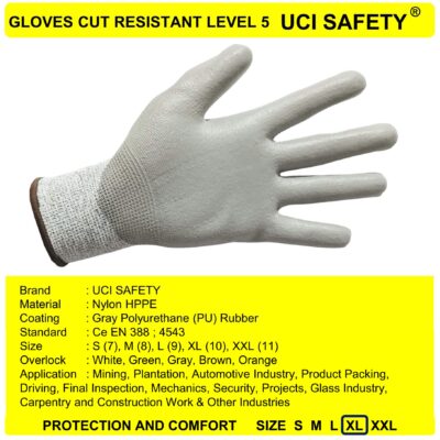 Sarung Tangan Welding Cut Resistant Level 5 Pabrik Kaca Safety Kerja