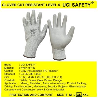 Sarung Tangan Safety Gloves Kontruksi Bengkel Anti Sayat - Gambar 5