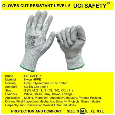 Sarung Tangan Tukang Anti Potong Uci Safety Motor - Gambar 4