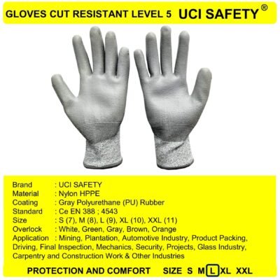 Sarung Tangan Ukuran S M L XL XXL Pengaman Kerja Anti Licin Anti Slip Hand Gloves Sarung Tangan - Gambar 5