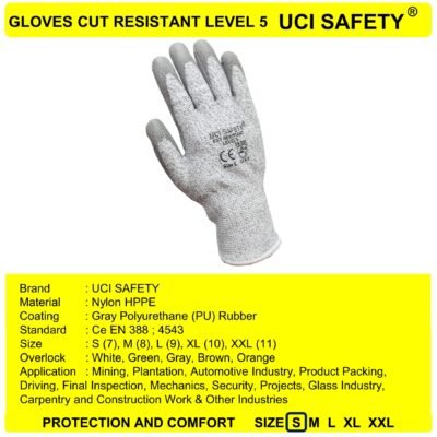 Sarung Tangan Hand Gloves Berkebun Anti Gores Bengkel Cut Glove Anti Iris - Gambar 4