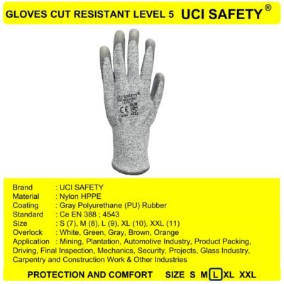 Sarung Tangan Proyek Anti Gores Cut Resistant Level 5