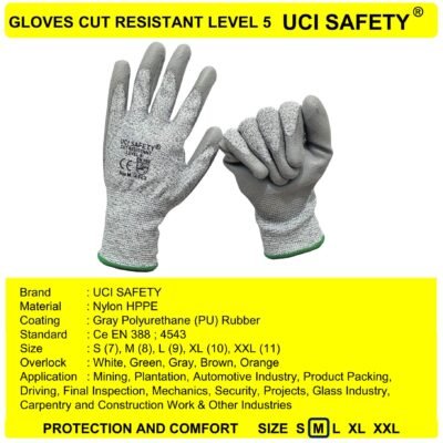 Sarung Tangan Tebal Ukuran S M L XL XXL Pengaman Kerja Uci Safety Anti Licin