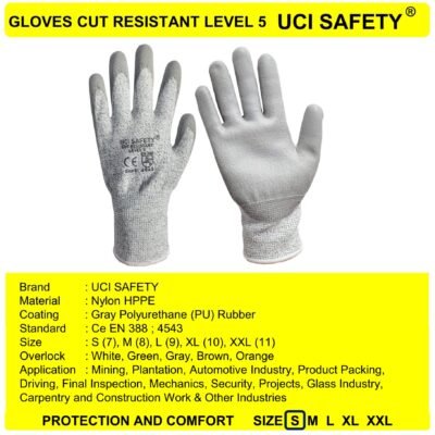 Sarung Tangan Tebal Karet Polyurethane Anti Slip Sarung Tangan Pabrik Uci Safety