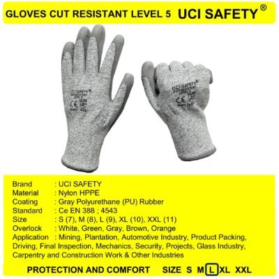 Sarung Tangan Tebal Ukuran S M L XL XXL Pengaman Kerja Uci Safety Anti Licin - Gambar 5
