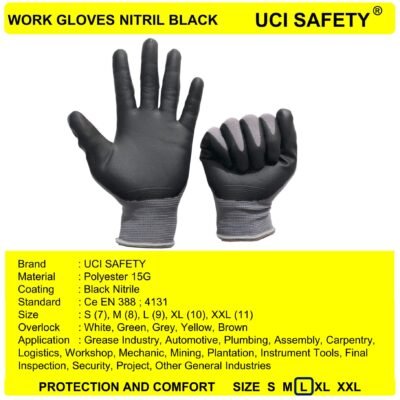 Uci Safety Work Hitam/Grey Safety Kerja Pabrik
