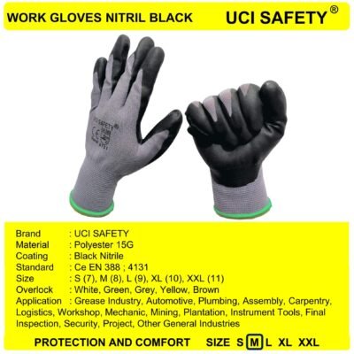 Uci Safety Work Electrical Pabrik Abu abu/Black - Gambar 5