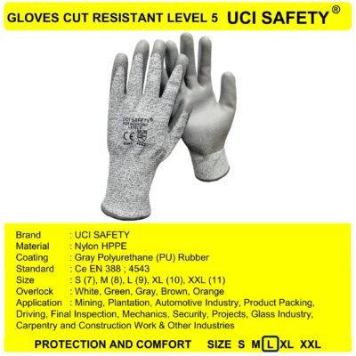 Sarung Tangan Hand Gloves Berkebun Anti Gores Bengkel Cut Glove Anti Iris - Gambar 3