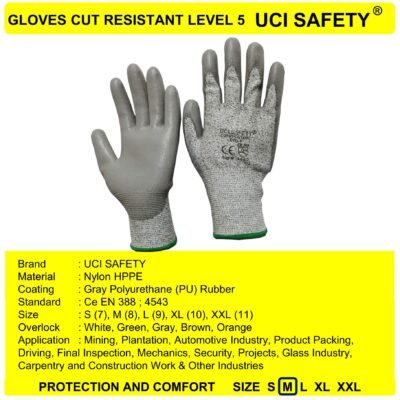 Sarung Tangan Hand Gloves Anti Pisau Potong Hppe Motor Tebal Welding