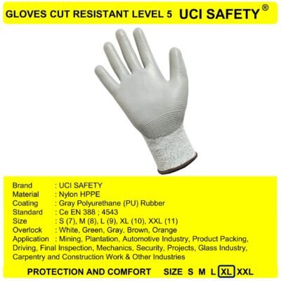 Gloves Hand Gloves Tebal Warna Abu Abu Cutting