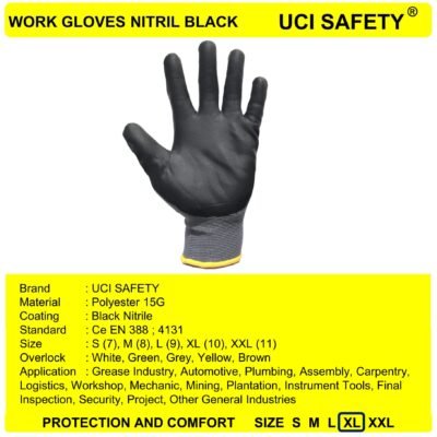 Gloves Electrical Nylon Security Mechanical - Gambar 4