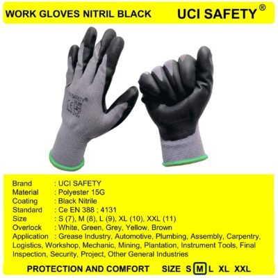 Uci Safety Safety Gloves Tukang Ukuran M L XL - Gambar 3