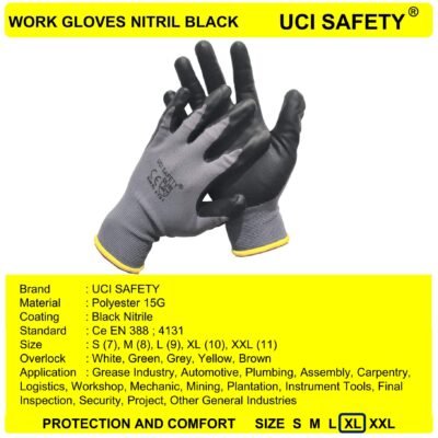 Uci Safety Work Electrical Pabrik Abu abu/Black - Gambar 4
