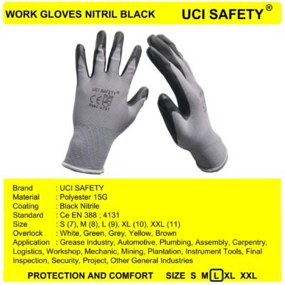 Uci Safety Industri Abu abu/Black Multi Purpose - Gambar 3