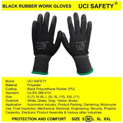Uci Safety Hand Gloves Karet Bagunan Packing - Gambar 4