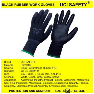 Uci Safety Bahan Nylon Security Polyester Safety Gloves - Gambar 5