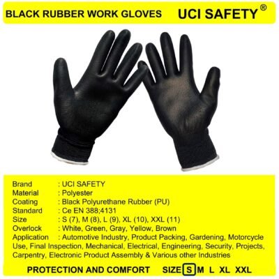 Gloves Industri Palm Fit Hitam Tukang - Gambar 5