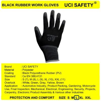 Uci Safety Bengkel Safety Gloves Black PU