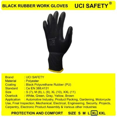 Uci Safety Pengaman kerja Berkebun Security Hitam - Gambar 5