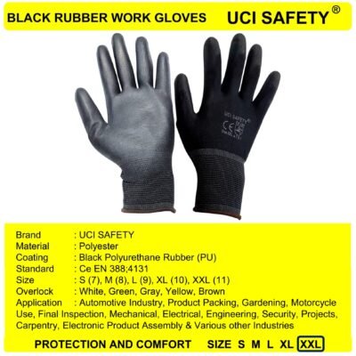 Uci Safety Pengaman kerja Montir Bagunan Telapak Tangan dilapisi karet - Gambar 3
