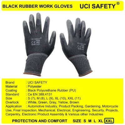Uci Safety Bahan Nylon Kerja Montir Dilapisi Karet - Gambar 5