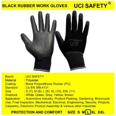 Gloves Proyek Hitam Tukang Montir - Gambar 3