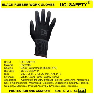 Gloves Coating Karet Polyester otomotif Bagunan - Gambar 5