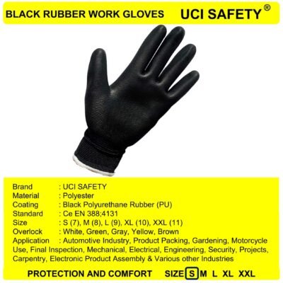 Uci Safety Bahan Nylon Security Polyester Safety Gloves