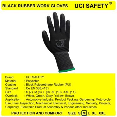 Uci Safety Dilapisi Karet Motor Hitam Satpam - Gambar 2