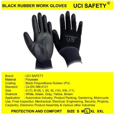 Uci Safety Berkebun Dilapisi Karet Pengaman kerja Polyester - Gambar 5