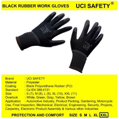 Uci Safety Bengkel Hitam Safety Gloves Packing - Gambar 4