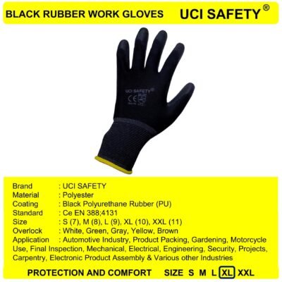 Uci Safety Pengaman kerja Montir Bagunan Telapak Tangan dilapisi karet - Gambar 4
