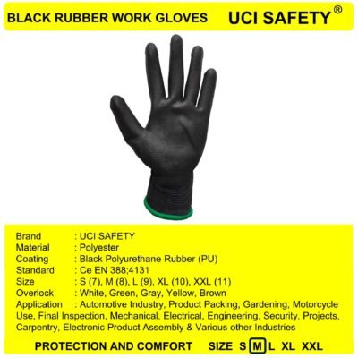 Uci Safety Hitam Polyurethane Anti Slip Montir - Gambar 2