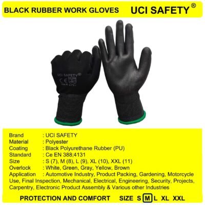Uci Safety Mekanik Telapak Tangan dilapisi karet Proyek Packing - Gambar 5