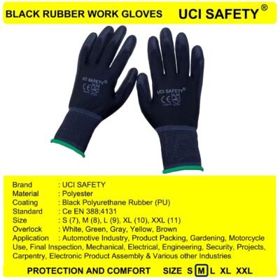 Gloves Palm Fit Coating Karet Anti Slip Bengkel