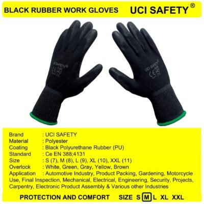 Uci Safety Karet Palm Fit Mekanik Polyester - Gambar 5