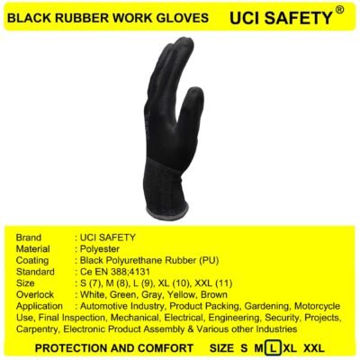 Uci Safety Proyek Karet Black PU