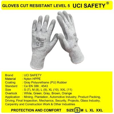 Sarung Tangan Kontruksi Anti Sayat Cut Resistant Level 5 Welding Hand Gloves