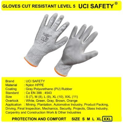 Gloves Anti Gores Bengkel Proyek Kontruksi Karet Polyurethane