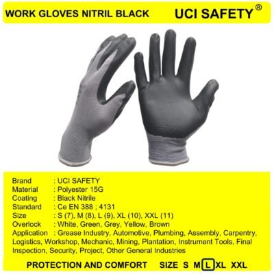 Uci Safety Gloves Anti Licin Bagunan Engineering - Gambar 3