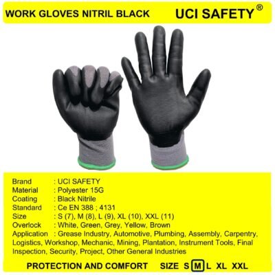 Uci Safety Work Electrical Pabrik Abu abu/Black - Gambar 3