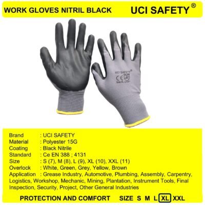 Uci Safety Safety Gloves Tukang Ukuran M L XL - Gambar 4