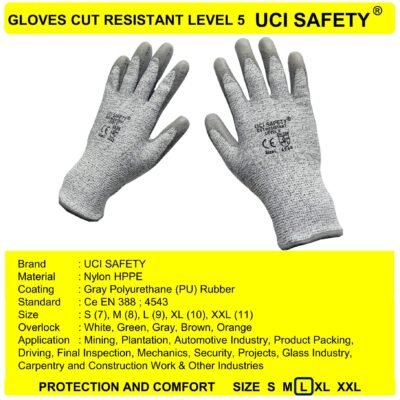 Sarung Tangan Tukang Anti Gores Kontruksi Anti Potong Safety Gloves Welding - Gambar 4