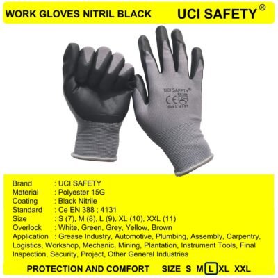 Uci Safety Safety Gloves Tukang Ukuran M L XL