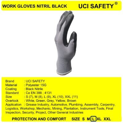 Uci Safety Gloves Anti Licin Bagunan Engineering - Gambar 4
