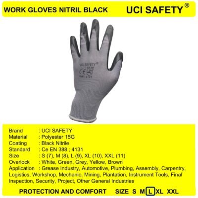 Uci Safety Teknik Mesin Ukuran M L XL Anti Slip - Gambar 2