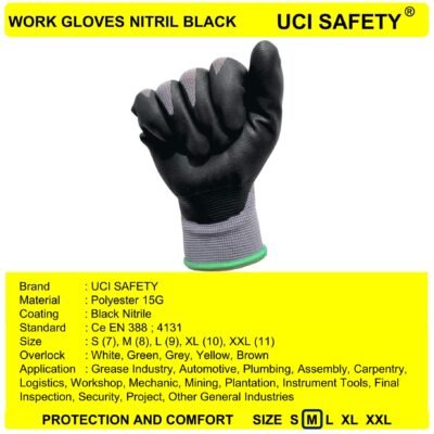 Uci Safety Teknik Mesin Ukuran M L XL Anti Slip - Gambar 5