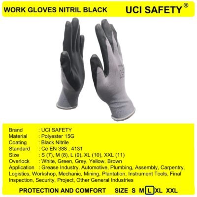 Gloves Anti Slip Mechanical Engineering Bagunan - Gambar 2